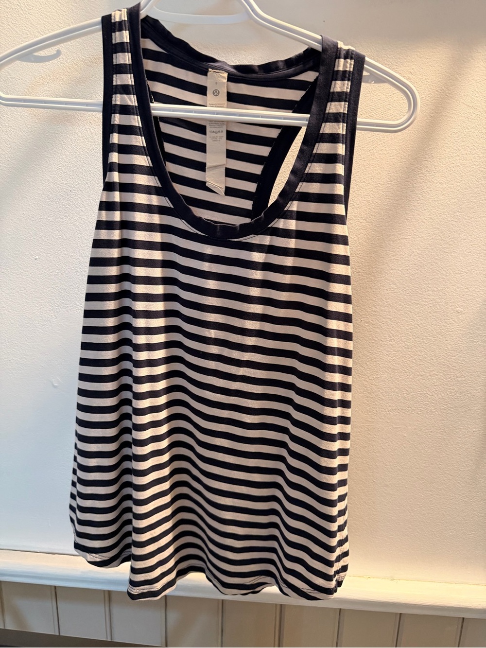 2/$30 lululemon athletica Black and White Striped Love Tank Tops